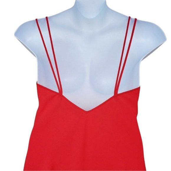 Victoria's Secret Vintage Gold Label Red Sheer Lace Bodice Night Slip Size L - Picture 4 of 7